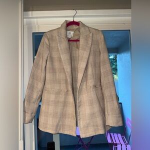 House of Harlow  Plaid Blazer - Beige